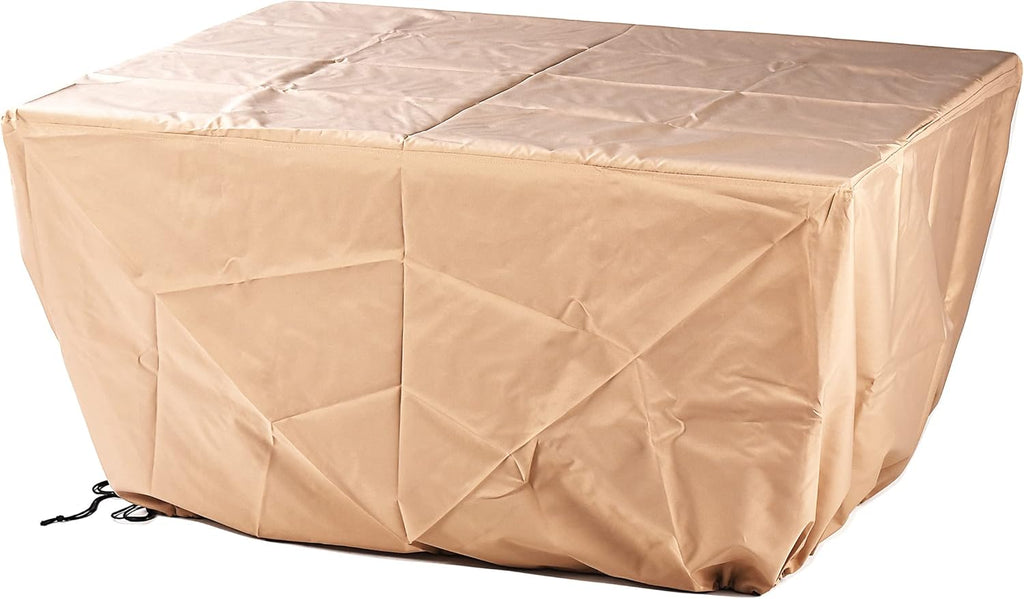 Rectangular 48 In. X 36 In. Aluminum Propane Fire Pit Table, Glass Beads, Two Covers, Lid, 57,000 Btus in Copper Finish Black