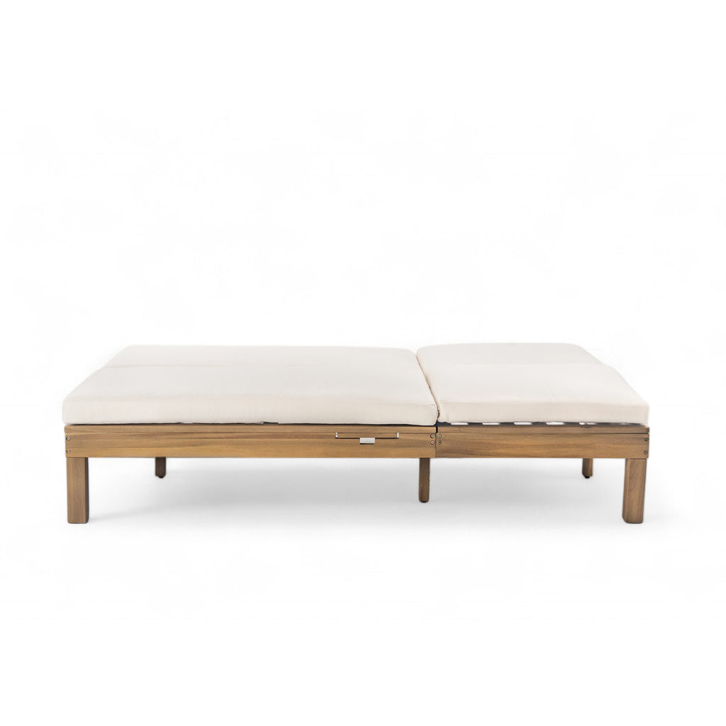 5-Position Adjustable Backrest Double Chaise Lounge Outdoor