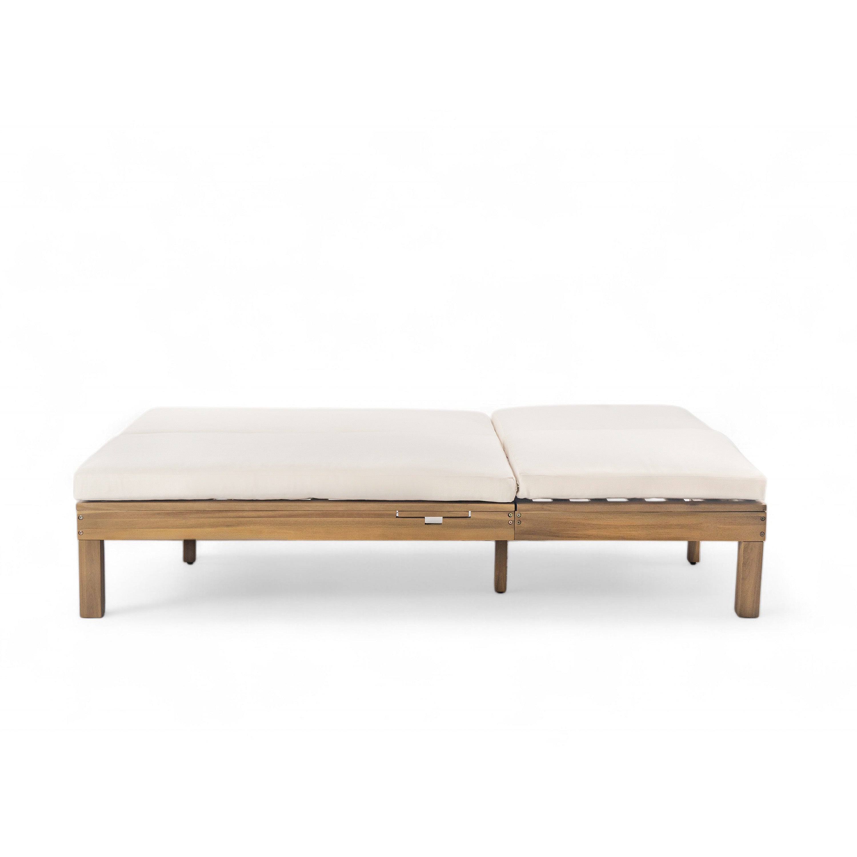 5-Position Adjustable Backrest Double Chaise Lounge Outdoor