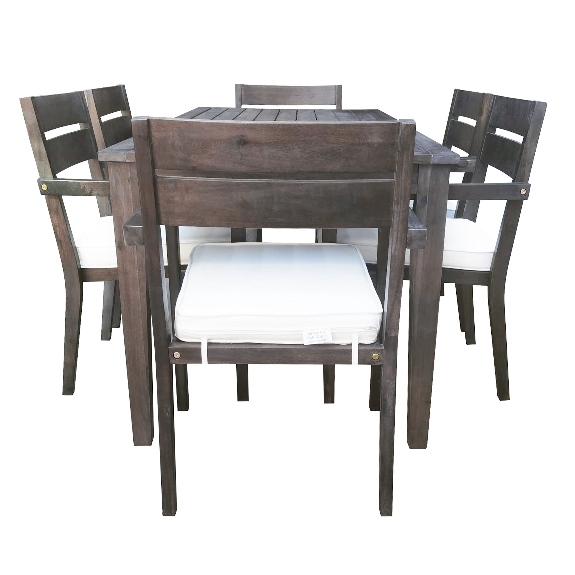 7- Piece Acacia Wood Outdoor Dining Set with Cushions