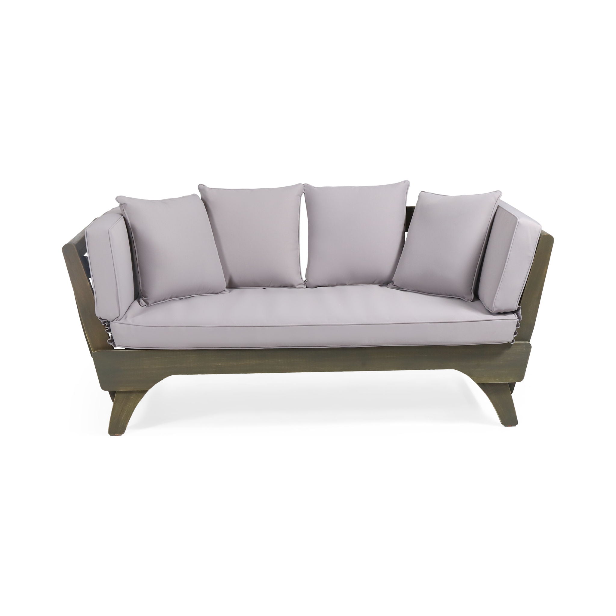 Outdoor Acacia Wood Expandable Daybed With Cushions