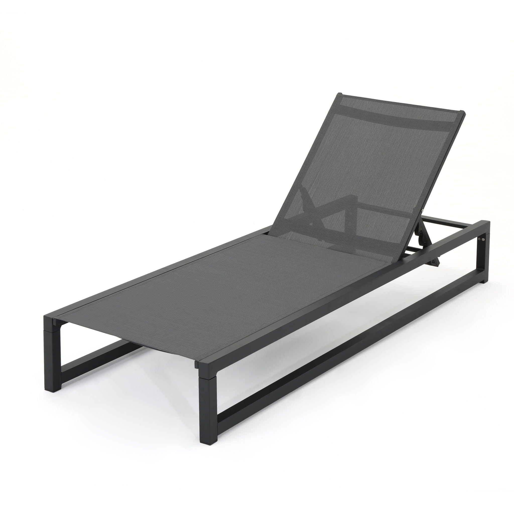 HouseOfZazla | Outdoor Chaise Lounge with 5 Reclining Positions | Aluminum Frame