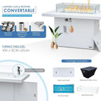 White Aluminum Outdoor Patio Furniture Set With Fire Pit