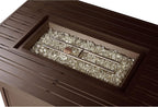 Rectangular 48 In. X 36 In. Aluminum Propane Fire Pit Table, Glass Beads, Two Covers, Lid, 57,000 Btus in Brown Finish