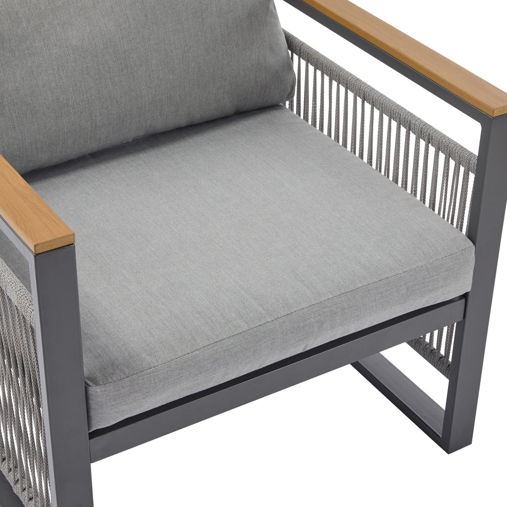 4-Piece Outdoor Metal Patio Furniture Set with Cushions