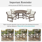 Outdoor Dining Set 5-Piece Patio Table and Chairs with Umbrella Hole