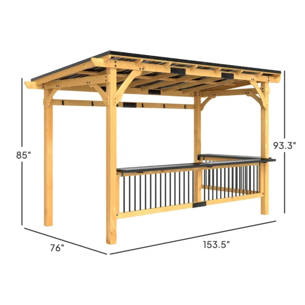 Alora Premium Outdoor Hardtop Wooden BBQ Grill Gazebo