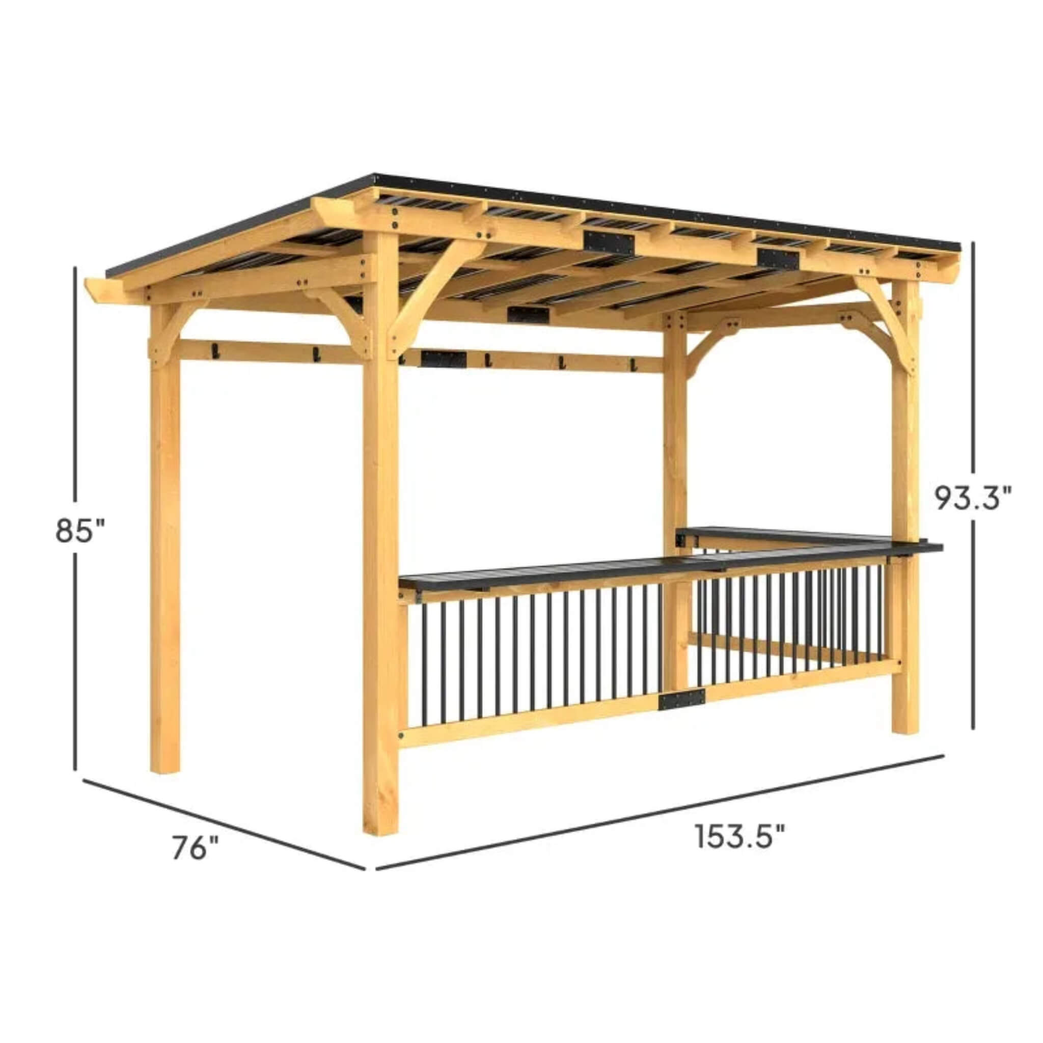 Alora Premium Outdoor Hardtop Wooden BBQ Grill Gazebo