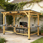 Alora Premium Outdoor Hardtop Wooden BBQ Grill Gazebo
