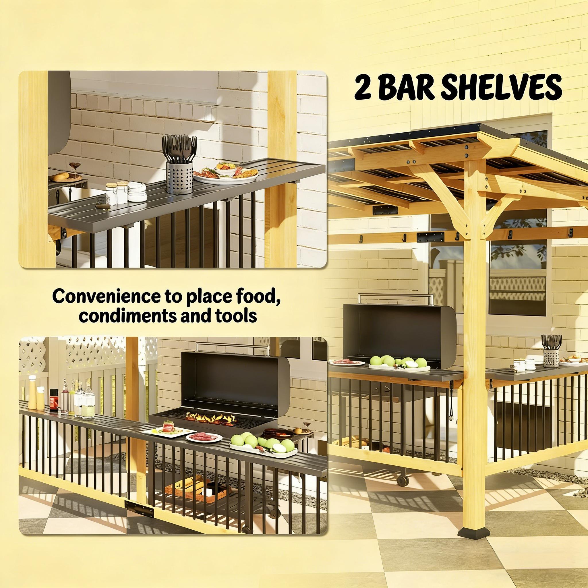 Alora Premium Outdoor Hardtop Wooden BBQ Grill Gazebo