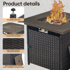 Outdoor Fire Pit Conversation Set, 3-Seat Sofa & Chairs Patio Furniture Set