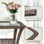 Outdoor Fire Pit Conversation Set, 3-Seat Sofa & Chairs Patio Furniture Set
