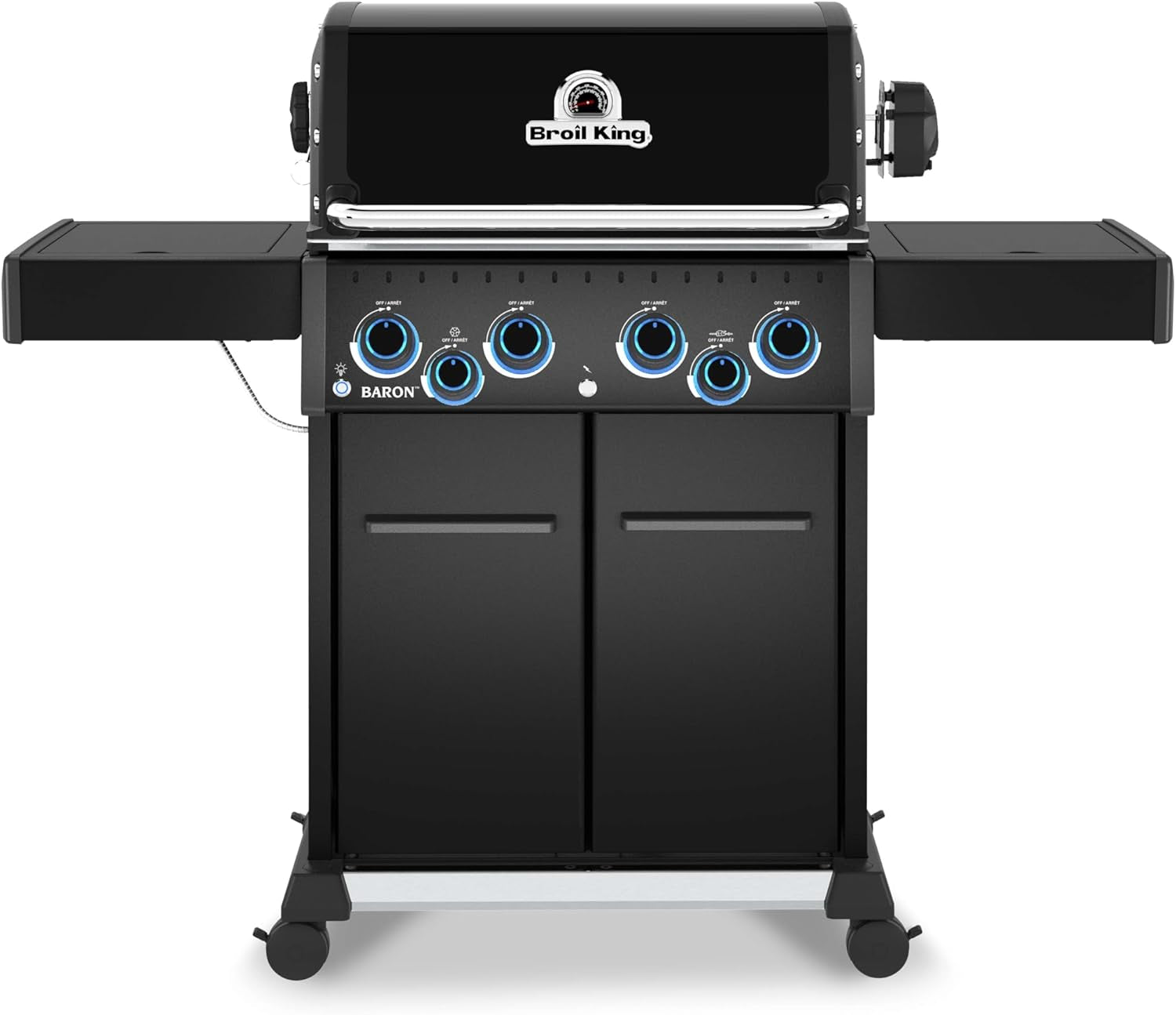 674144 Baron 490 Pro Shadow 4-Burner Pellet Ready Propane Gas Grill in Black with Side Burner and Rear Rotisserie Burner