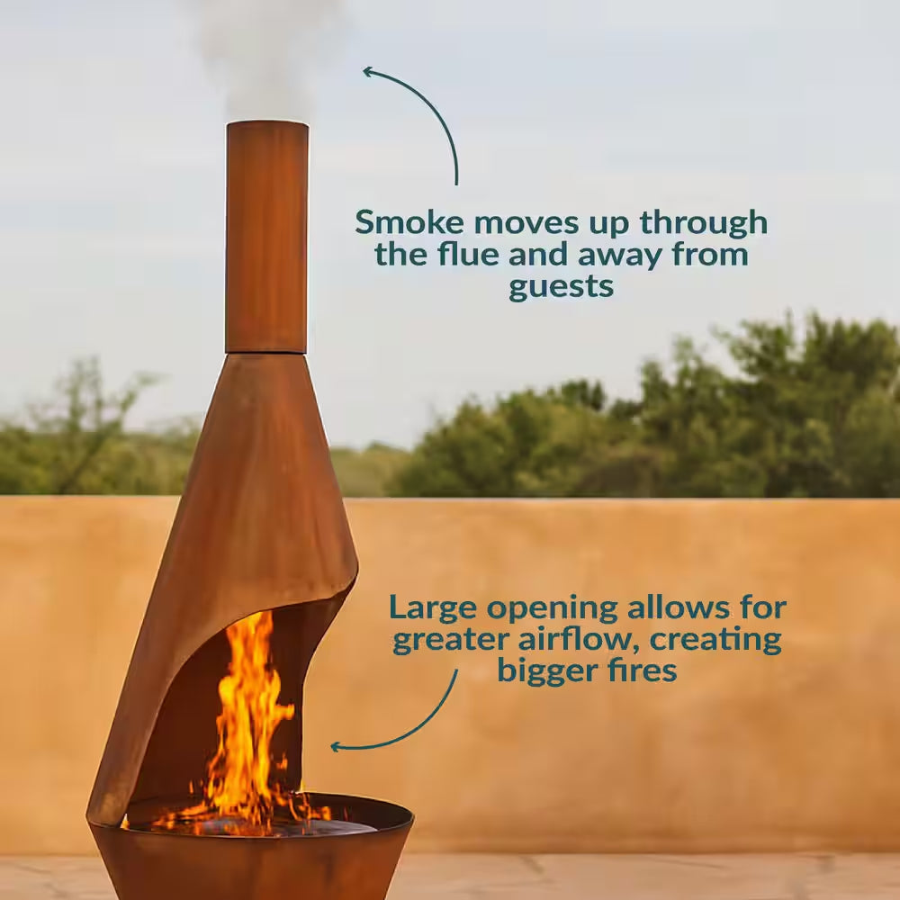 75 In. Rustic Chiminea Wood-Burning Fire Pit
