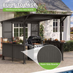 Alora 9x10 Ft. Premium Outdoor Hardtop Grill Gazebo with Shelves