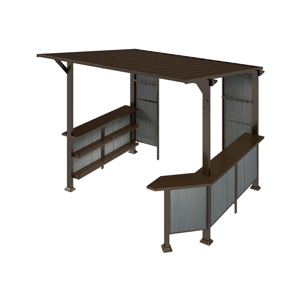 Alora 9x10 Ft. Premium Outdoor Hardtop Grill Gazebo with Shelves