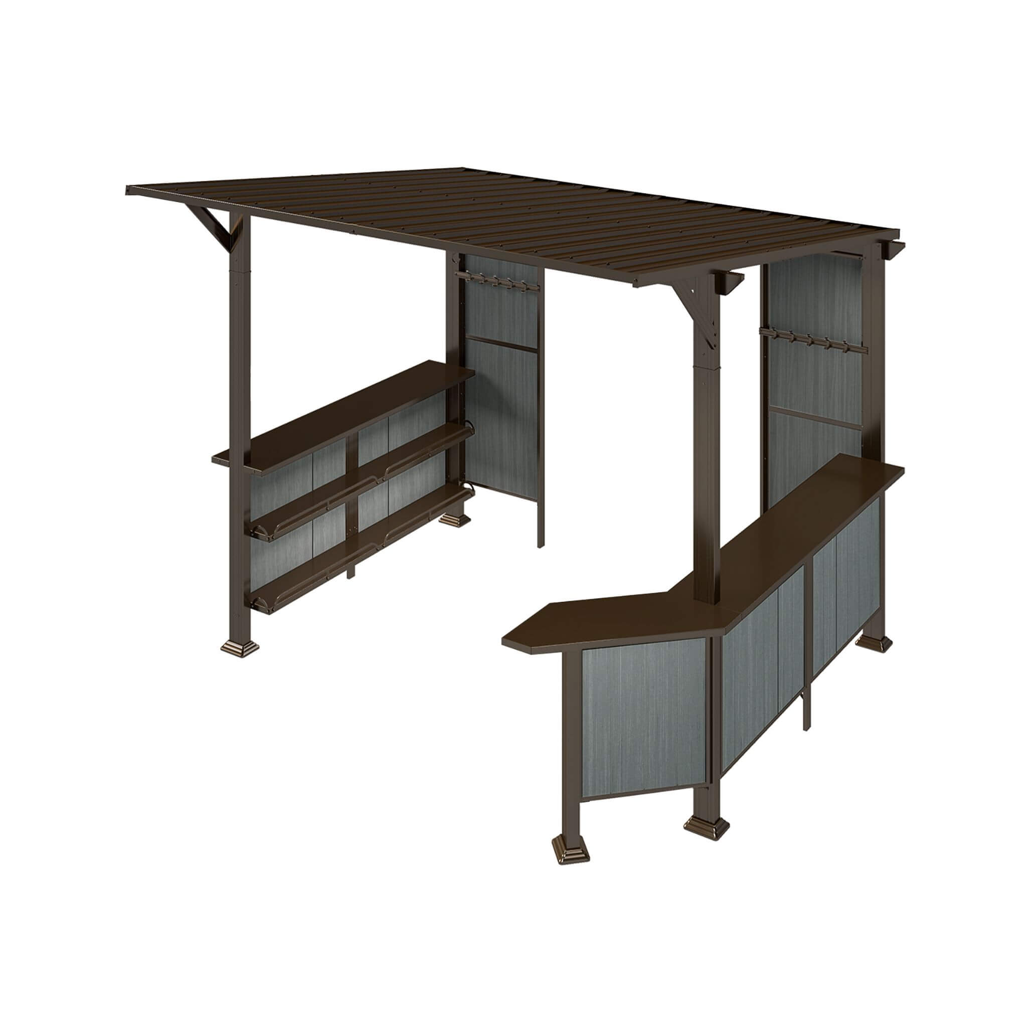 Alora 9x10 Ft. Premium Outdoor Hardtop Grill Gazebo with Shelves