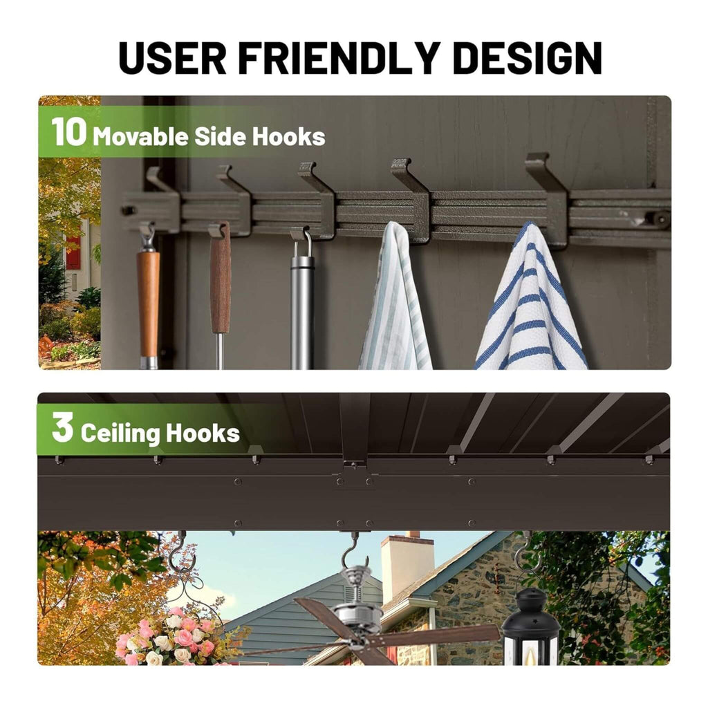 Alora 9x10 Ft. Premium Outdoor Hardtop Grill Gazebo with Shelves