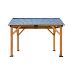 [09X11FT] Alora Heavy-Duty All-Weather Hardtop Wooden Carport Gazebo With Galvanized Steel Roof