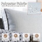 Lullaby 7 -Piece Rattan Patio Sofa Conversation Set with Gray Cushions