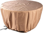 round 44 In. X 44 In. Aluminum Propane Fire Pit Table with Glass Beads, Two Covers, Lid, 57,000 Btus in Grey Finish