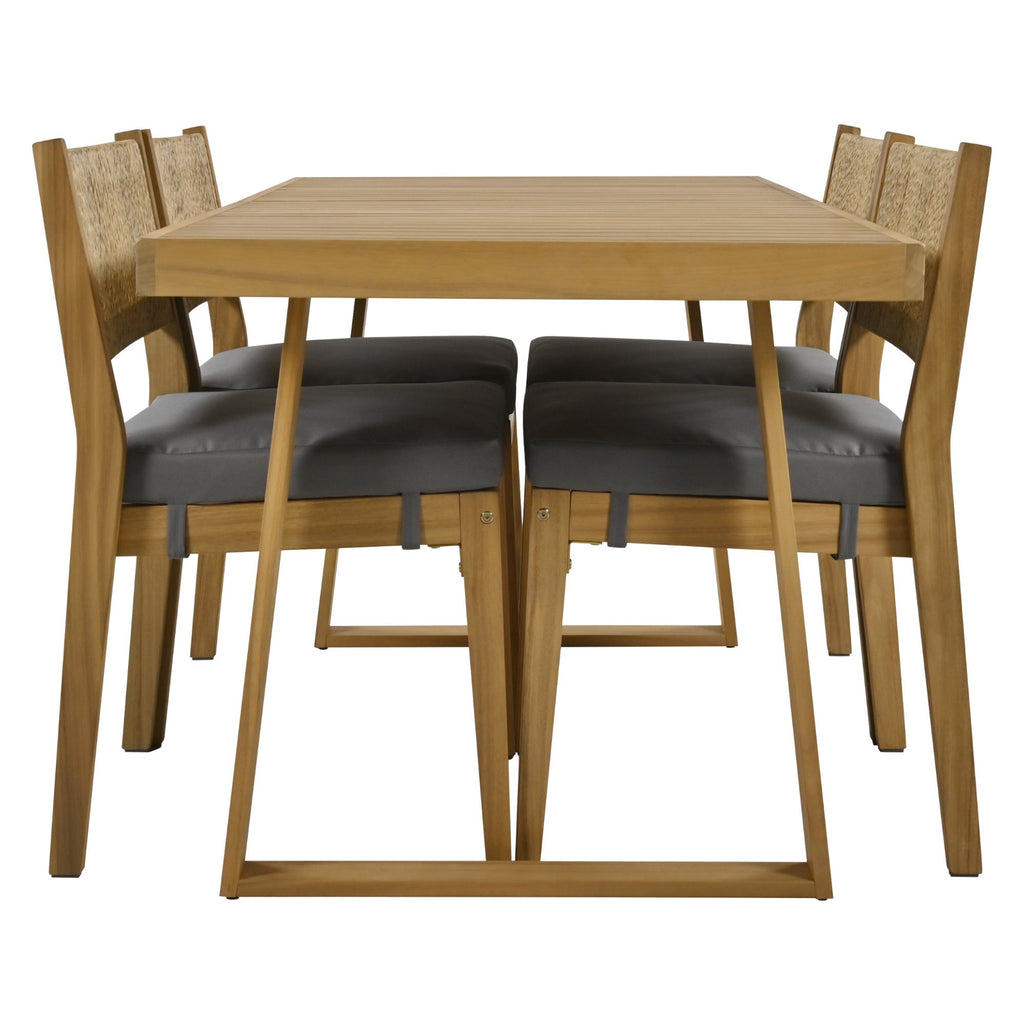 Outdoor Acacia Wood Dining Table and Chair Set