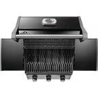 Rogue 425 3-Burner Propane Gas Grill in Black with Cast Iron Cooking Grids