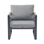 4-Piece Outdoor Metal Patio Furniture Set with Cushions
