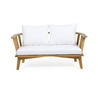 4-Piece Acacia Wood Patio Furniture Set with Cushions