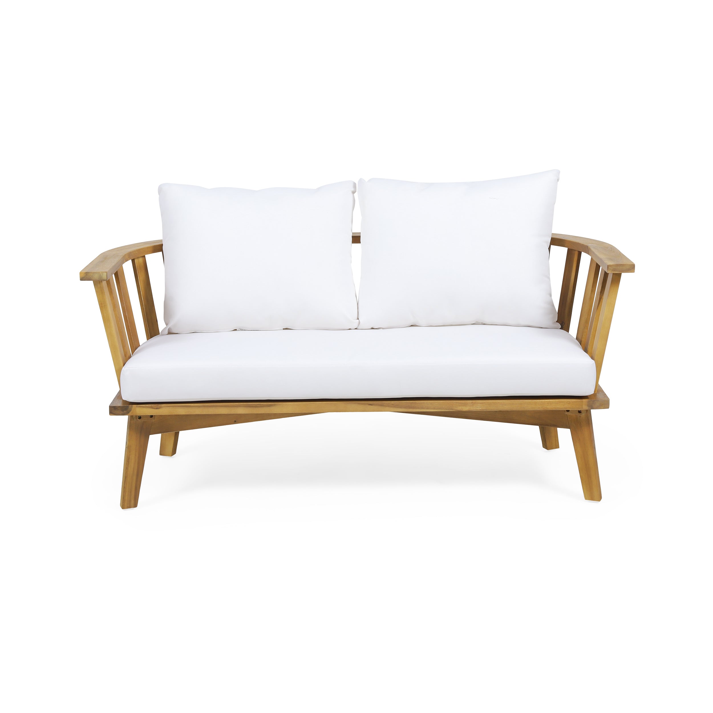 4-Piece Acacia Wood Patio Furniture Set with Cushions