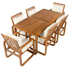 7- Piece Patio Dining Set Outdoor Dining Table and Chairs