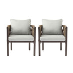 2- Piece Outdoor Metal Patio Club Chair with Cushions