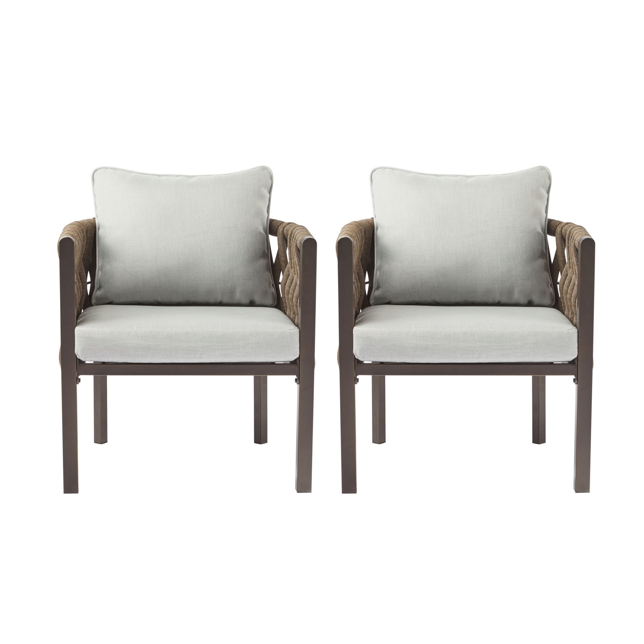 2- Piece Outdoor Metal Patio Club Chair with Cushions