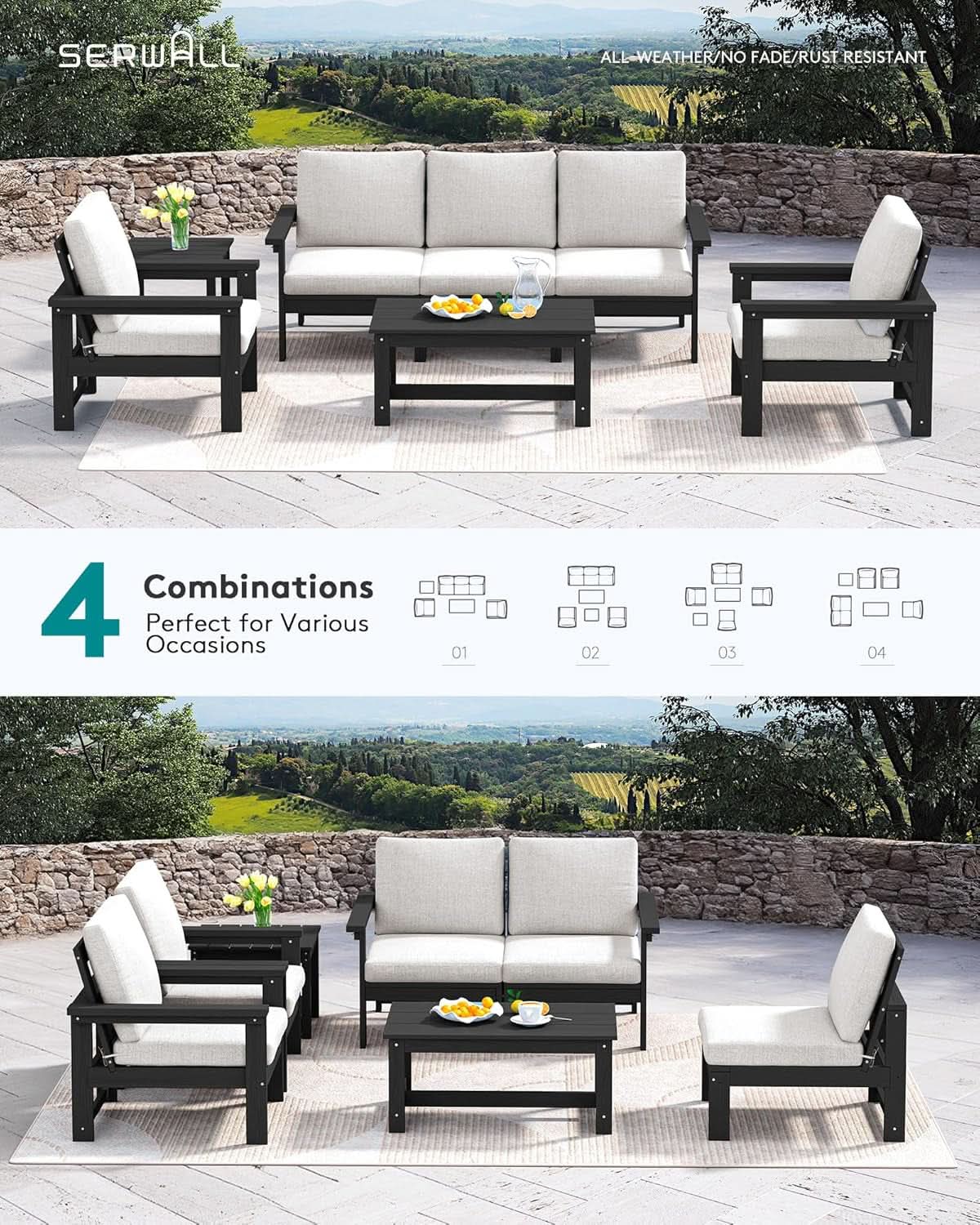 Outdoor Patio Furniture Set 7 Piece All Weather