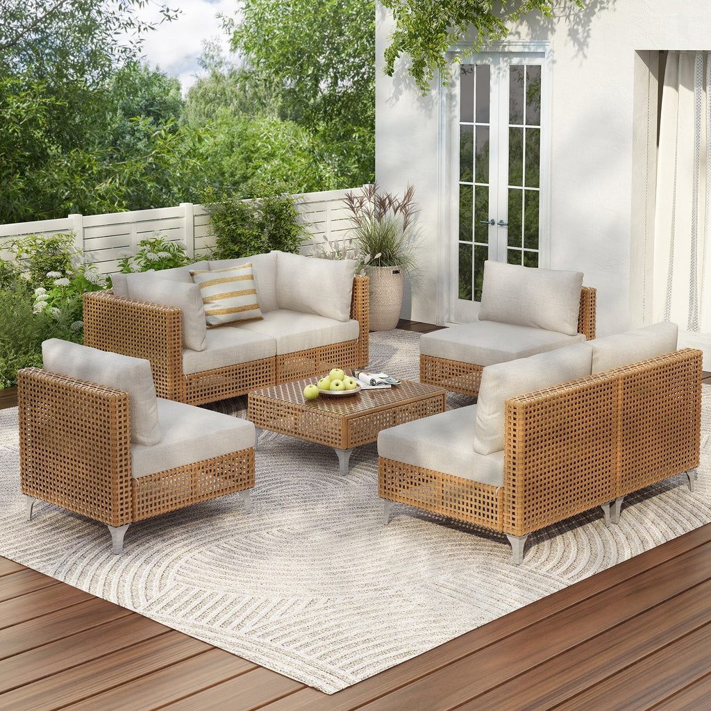7-Piece Wicker Patio Furniture Set