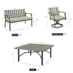Outdoor Square Dining Table Set For 8-Person With Sunbrella® Cushions