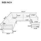 U-Shaped Outdoor Sectional Sofa Set