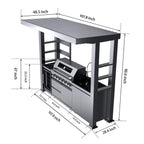 Castelle Flame Blaze 108-Inch 6-Burner 85K BTU Deluxe Stainless Steel Liquid Propane Outdoor Kitchen Grill Island With Wine Cooler, Rotisserie, Cabinets, And Granite Countertops (SAK58310)