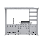 Castelle Flame Imperial 110-Inch 4-Burner 72K BTU Deluxe Stainless Steel Outdoor Kitchen Grill Island With Wine Cooler, Rotisserie, Cabinets, And Granite Countertops