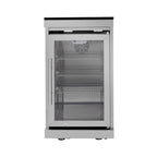 Castelle Flame Imperial 110-Inch 4-Burner 72K BTU Deluxe Stainless Steel Outdoor Kitchen Grill Island With Wine Cooler, Rotisserie, Cabinets, And Granite Countertops