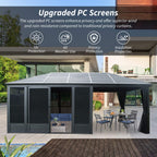 [11X21FT] Alora Outdoor All-Season Solarium Sunroom Gazebo With Galvanized Steel Roof
