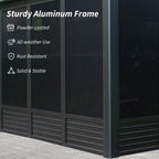 [11X21FT] Alora Outdoor All-Season Solarium Sunroom Gazebo With Galvanized Steel Roof