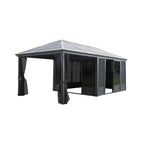 [11X21FT] Alora Outdoor All-Season Solarium Sunroom Gazebo With Galvanized Steel Roof