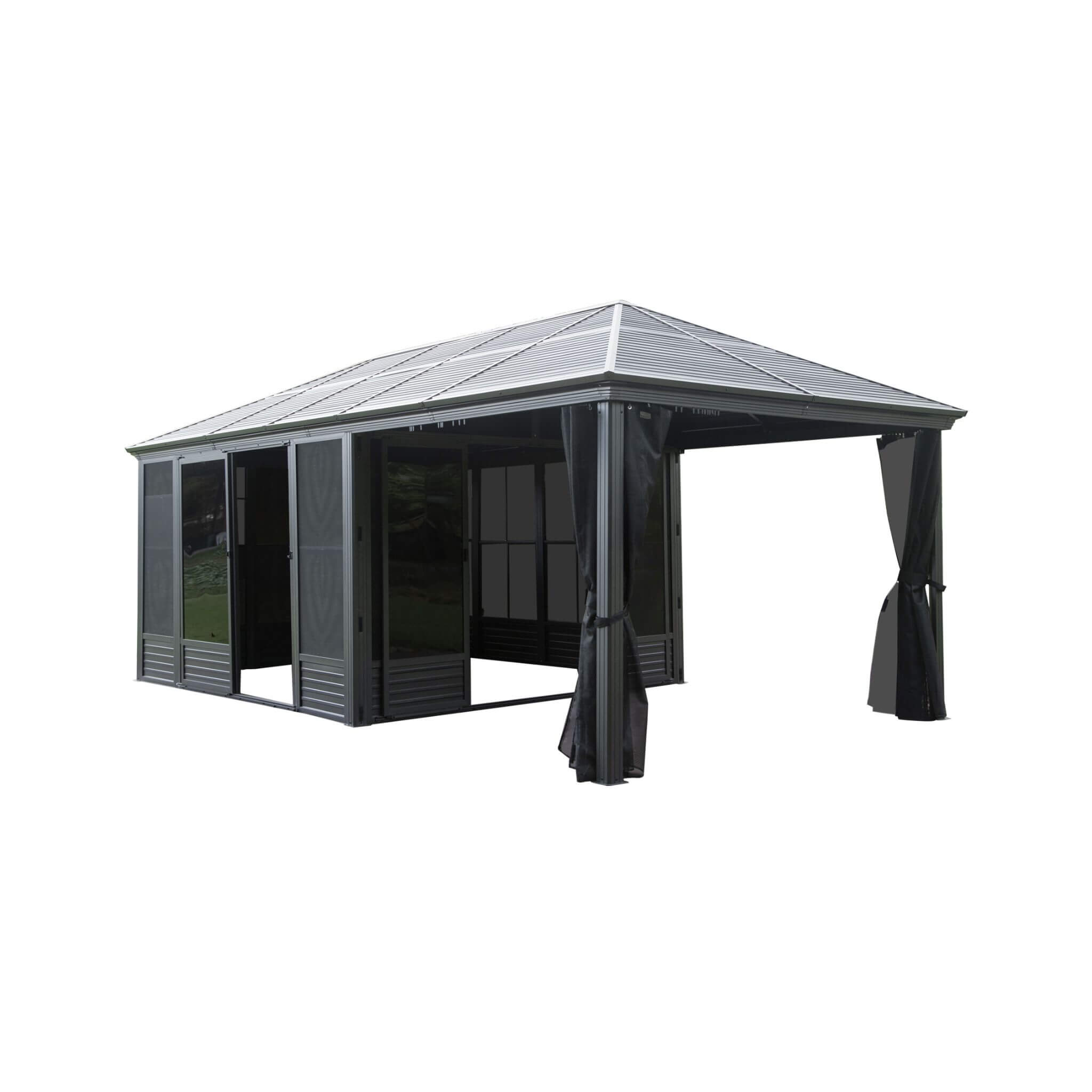 [11X21FT] Alora Outdoor All-Season Solarium Sunroom Gazebo With Galvanized Steel Roof