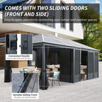 [11X21FT] Alora Outdoor All-Season Solarium Sunroom Gazebo With Galvanized Steel Roof