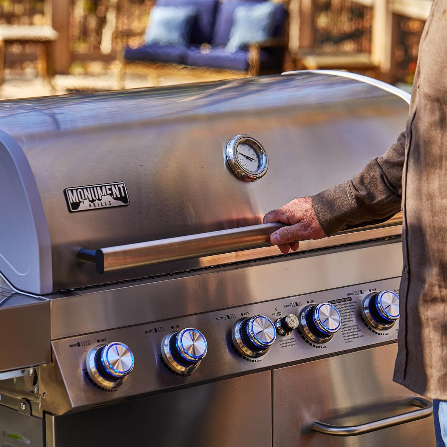 77352 6-Burner Stainless Steel Cabinet Style Propane Gas Grill with Smoke Box(2 Items)