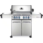 Prestige 500 4-Burner Propane Gas Grill in Stainless Steel with Infrared Side and Rear Burners and Rotisserie Kit