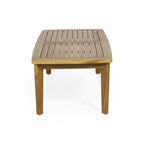 2-Person Outdoor Acacia Wood Patio Seating Group with Cushions and Coffee Table