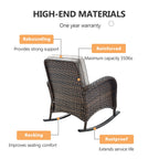 Outdoor Fire Pit Conversation Set, 3-Seat Sofa & Chairs Patio Furniture Set