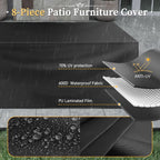 Eight Piece Outdoor Patio Furniture Set with Fire Pit